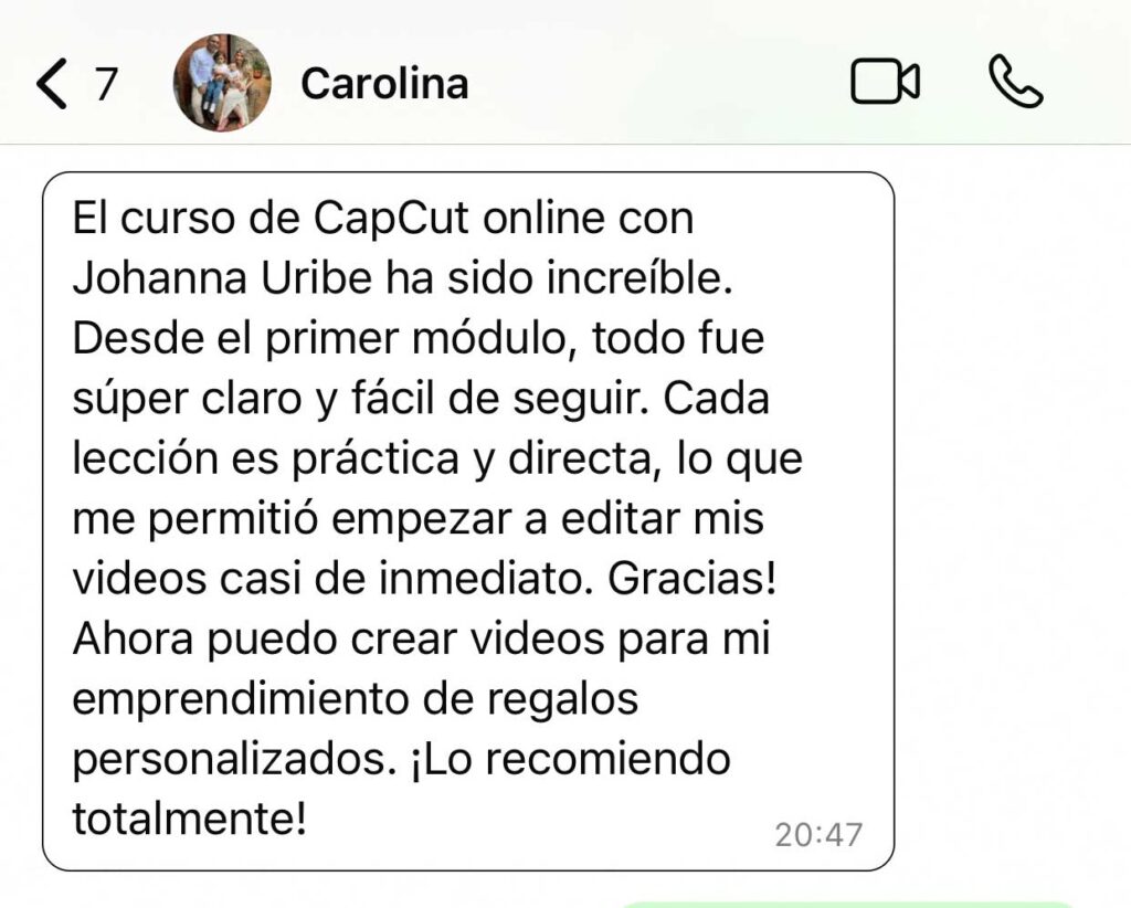 carolina testimonio